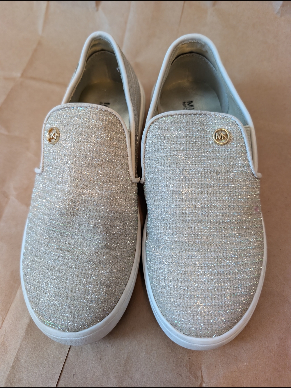 MICHAEL Michael Kors Women's Glitter Slip-On Sneakers in Silver